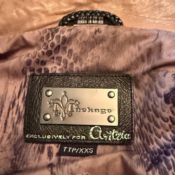 Mackage Tan Leather Women's Jacket (XXS) - Picture 3 of 9